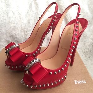 Christian Louboutin Red Lady Clou Spike heels size 39 BNIB